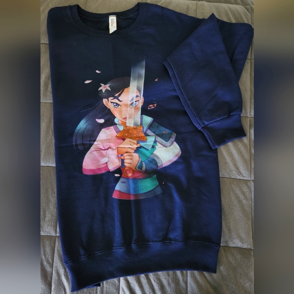 Disney's Mulan Half Girl Half Warrior Crewneck Sweater